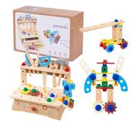 Toddler Tool Kit - Pretend Play Wood Construction Tool Set,Educational Toys Learning for Preschoolers Girls Boys Homeschool Classroom Birthday Holiday Travel Backyard Playroom