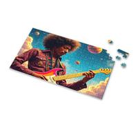 Toddler Toys A Person With An Afro Plays A Colorful Guitar Against A Cosmic Backdrop Picture Puzzle Gifts For 5 Year Old Girls Toys Under 10 Dollars(1000PCS)