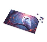 Toddler Toys A White Owl Perches On A Branch In An Autumn Forest Picture Puzzle Easter Gifts Gift For 4 Year Old Boy(1000PCS)
