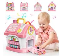 Toddler Toys for 1 2 Year Old Girls: Montessori Educational Toy for 1 Year Old, 6 in 1 Multi-Functional Activity House Baby Toys with Music/Clock/Telephone, Birthday Gifts for 1 2 Year Old Girls Kids