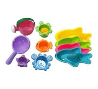 Toddler Toys Set, Multi Functional Water & Play Kit, & Colorful, Stacking/Stamping/Swimming Modes, Ideal for Bathtub, Beach & Pool (Pink, One Size)