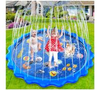 Toddler Toys - Splash Pad, 68"/170cm Sprinkler & Splash Play Mat for Toddlers Dogs, Inflatable Outdoor Sprinkler Pad Wading Pool with 5 Patches for Kids Age 3+, Water Toys for Summer Garden Beach