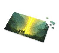Toddler Toys Three Figures Walk Towards A Glowing Light In A Misty Forest Picture Puzzle Easter Gifts Gift For 4 Year Old Boy(500PCS)