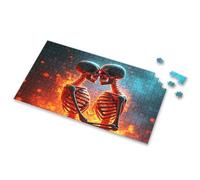 Toddler Toys Two Skeletons In Love Glowing With Fiery Passion Picture Puzzle Easter Gifts Gift For 4 Year Old Boy(500PCS)