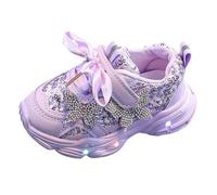 Toddler Trainers Girls Light Up Trainers Glitter Shiny Chunky Soft Sole Non Slip Walking Shoes Breathable Casual Sneakers for Baby Girls Age 6 Months to 6 Years Lightweight Flashing Outdoor