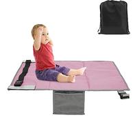 Toddler Travel Bed Airplane Seat Extender Portable Airplane Foot Hammock for Flight Plane Travel Foot Rest Baby Airplane Footrest Bed Airplane Travel Essentials for Children to Lie down on Plane(Pink)