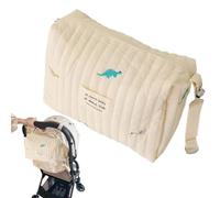 Toddler Travel Organizer - Cotton Diaper Tote, Secure Zipper Compartment | Lightweight Diaper Storage Carrier Wipes for Bottles Fertility Teacher Multipurpose Baby Gear Bag Stroller Car Walk Mom