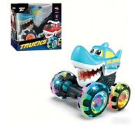Toddler Truck Toys for 2 3 4 5 Year Old Boys Gifts,Dinosaur Car Toys for Boys Age 2 3 4 5 6, Monsters Truck Toy for Kids 2-4,Pull Back Cars for Toddlers,Motion Activated Light-Up Cars,Dinosaur Toy