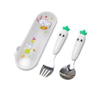 Toddler Utensils Set,Feeding Tableware Set Including Fork and Spoon,Stainless Steel Baby Flatware Kit with Storage Case for Traveling Restaurant Party Family Gathering
