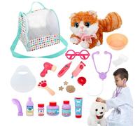 Toddler Vet Kit - Preschool Doctor With Pet Grooming And Feeding Accessories | Educational Dress-Up Toy Set For Kids Ages 3-8, Includes Carrying Bag For Pretend Pet Care And Role Play