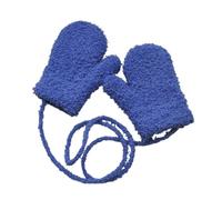 Toddler Warm Fleece Gloves with String Winter Thickened Full Finger Mittens Stretchy Hanging Neck Gloves Anti-Scratch Mittens Solid Color Snow Skiing Outdoor Glove for Baby Boys Girls 1-3 Years