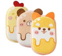 Toddler Wash Cloths for Bath 3Pcs Super Absorbent & Soft Wash Mitt Cute Cartoon Animal Gentle Scrub for Baby Kids