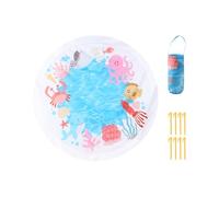 Toddler Water Mat, Foldable Beach Pool, Kids Splash Pad, 55.12x55.12 Inches Non Slip Square Design, Storage Bag Included, for Outdoor Play, Backyard, Vacation Travel, Baby Shower