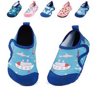 Toddler Water Shoes Kids Beach Swimming Pool Shoes, Quick Dry Non-Slip Barefoot Aqua Shoes for Children Boys Girls Royal Blue Boat 6/7 (Label Size 25-26)