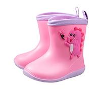 Toddler Wellies Kids Rubber Wellington Boots, Boys Girls Waterproof Rain Boots With Handles Comfort Walking Shoes School Outdoor Winter Fall Footwear Size UK 1