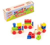 Toddler Wooden Blocks Train Toy Set KandyToys Multi One Size