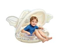 Toddleres Inflatable Pool Float With Canopy, Babys Swim Ring Float With Canopy, UPF 50+ UV Protection Babys Swimming Ring With Removable Shade, For New Born & Toddleres 3-48 Months