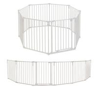 Toddleroo by North States 3 in 1 Metal Superyard 8 Panel Play Yard, Baby Gate, Playpen or Extra Wide Baby Fence, 199" Wide. Wall Mount Kit Included. 19 sq ft Play Yard (30" Tall, Taupe)