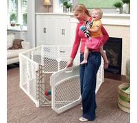 Toddleroo by North States - Superyard Ultimate Play Yard: Freestanding 6-Panel Baby Playpen with Door - Indoor or Outdoor Use - Made in USA - Encloses Up to 18.5 Square Feet - 26 Inches Tall - Ivory