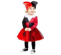 Toddlers Baby Harley Quinn Supervillain Fancy Dress Gothic Costume & Headpiece