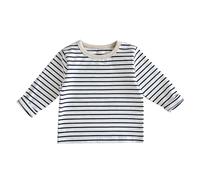 Toddlers Boys Girls Striped Sweatshirt Children's Spring Autumn Crew Neck Bottoming Shirt New Baby Long Sleeved T Shirt Male Casual Top (Blue, 6-12 Months)