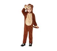 Toddler's Brown Soft Monkey Fancy Dress World Book Day Party Costume with Tail