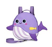 Toddlers Child Walking Safety Harness Backpack,Whale Baby Anti-Lost Mini Bag with Safety Leash for 1-3 Years Old Boys and Girls (Purple)