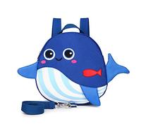 Toddlers Child Walking Safety Harness Backpack,Whale Baby Anti-Lost Mini Bag with Safety Leash for 1-3 Years Old Boys and Girls (Blue)