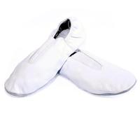 Toddlers & Children White Gymnastics Shoes - Trampoline Shoes Gymnastics - Tumbling Shoes - Agility Gym Shoes Goat Leather Slip On Rubber Sole, White, 2.5/3.5 UK Child
