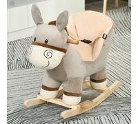 Toddlers Donkey Plush Rocking Ride On w/ Sound Grey