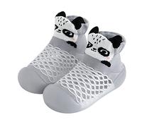 Toddlers Flat Shoes Boys Lightweight Mesh Walking Shoes Cute Breathable Floor Socks Plain Soft Sole Shoe Baby First Walking Shoe Summer Indoor Socks Wide Fit Casual Sock with Rubber Sole Grey