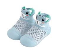 Toddlers Flat Shoes Boys Lightweight Mesh Walking Shoes Cute Breathable Floor Socks Plain Soft Sole Shoe Baby First Walking Shoe Summer Indoor Socks Wide Fit Casual Sock with Rubber Sole Green