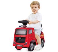 Toddlers Foot to Floor Ride On Fire Truck Toys Kid Push Truck w/ Headlights COSTWAY Red One Size
