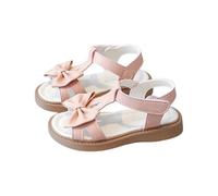 Toddlers Girls Open Toe Sandals with Bowknot Flats Sandal with Hook and Loop Closure Lightweight Nonslip Shoes Adjustable Beach Summer Casual Shoe for Holidays Daily Wear Little and Big Kids