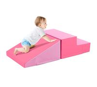 Toddlers Step and Slide Climber for Infants Toddler Soft Play Set-Pink COSTWAY Pink One Size
