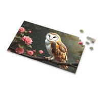 Toddlers Toys A Barn Owl Perches On A Branch Adorned With Pink Flowers. Picture Puzzle 3 Year Old Girl Gifts Puzzle Board(1000PCS)