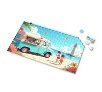 Toddlers Toys A Colorful Beach Scene With Children Near An Ice Cream Truck, Flowers, Butterflies Picture Puzzle Toys For Boys 4-6 300 Piece Puzzles For Adults Lar(500PCS)