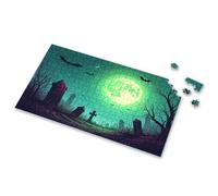 Toddlers Toys A Spooky Graveyard Under A Giant Green Moon Picture Puzzle Puzzles For Adults 500 Pieces 750 Piece Puzzles Fo(300PCS)