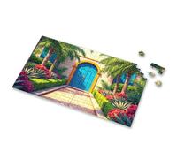 Toddlers Toys A Vibrant Tropical Entrance With Palm Trees And Colorful Flowers Picture Puzzle Puzzles For Adults 500 Pieces 750 Piece Puzzles Fo(1000PCS)