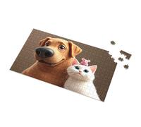 Toddlers Toys Adorable Friends: A Dog, Cat, And Mouse Together Picture Puzzle Jigsaw Puzzles 500 Pieces(1000PCS)