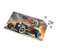 Toddlers Toys American Hot Rod: Skeleton Chief With Flames Picture Puzzle Puzzle 1000 Pieces Puzzles For Adults(500PCS)