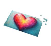Toddlers Toys Colorful Heart Painting On Blue Background Picture Puzzle Toys & Games Outfoxed Game For Kids(500PCS)