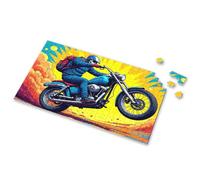 Toddlers Toys Rider On Motorcycle Soaring Through Vibrant Sky. Picture Puzzle Puzzles For Adults 1000 Pieces 500 Piece Puzzles F(500PCS)