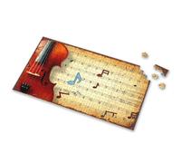 Toddlers Toys Vintage Violin Sheet Music Illustration Picture Puzzle 1000 Piece Puzzles 300 Piece Puzzles(500PCS)