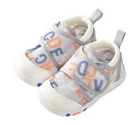 Toddlers Walking Shoes Size 3 Summer First Walking Shoes Baby Breathable Mesh Crib Shoe Non Slip Soft Sole Shoe Wide Fit Sandals Breathable Mesh Slip On Sandals Cute Outdoor Sandal Grey