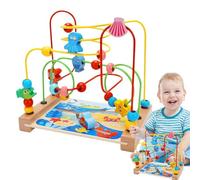 toddlrr Bead Maze Toy - Wooden Roller Track Activity Center, Educational Sensory Table Play | Multipurpose Colorful Fine Motor Development Tool For Boys Girls Age 1-3 Cognitive Learning Fun