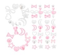 Toddmomy 1 Box Nail Charms Pearls Mixed Set for Women, Easy to Use Abs Material with Unique Kawaii Style, for Daily Work and Office Nail Art Designs