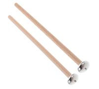 Toddmomy 1 Pair Metal Xylophone Mallets with Wood Handle, Short Handle Hammer for Personal Practice and Live Performances, Sturdy Material and Compact Design Oval Flat Head Percussion