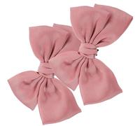 Toddmomy 1 Pair Pink Fabric Bow Shoe Clips for Bridal Pumps and Heels, Clip-on Design, Reusable Decorative Shoe Accessories for Engagement and Evening Party
