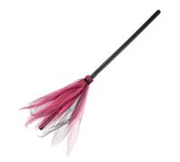 Toddmomy 1 Pcs Witch Broom Plastic Witch Broomstick Kids Props Party Decoration for Halloween Costume Decoration, Red Color for Halloween